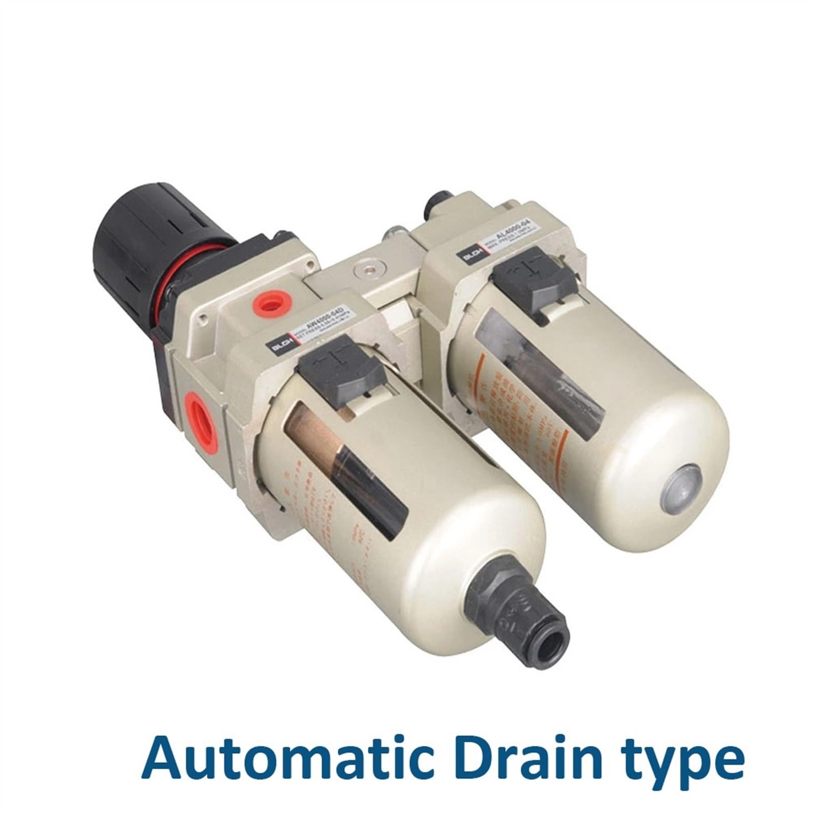 AC3010-02 1/4 "PT filtro de aire de compresión procesador de fuente de gas neumático AC4010 1/2" separador de agua y aceite de dos juntas(AC5010-10,Automatic drain)