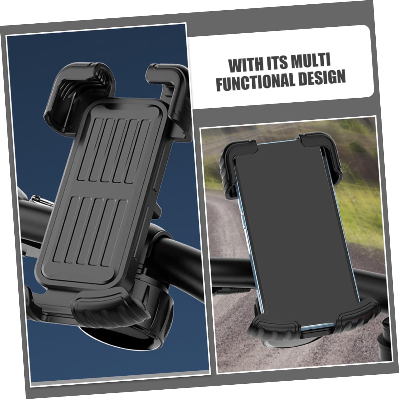 Uonlytech 4pièces Support De Téléphone pour Guidon De Et Vélo Support Antivibrations avec Fonction Antidérapante pour Navigation Cyclisme pour Smartphones Installation