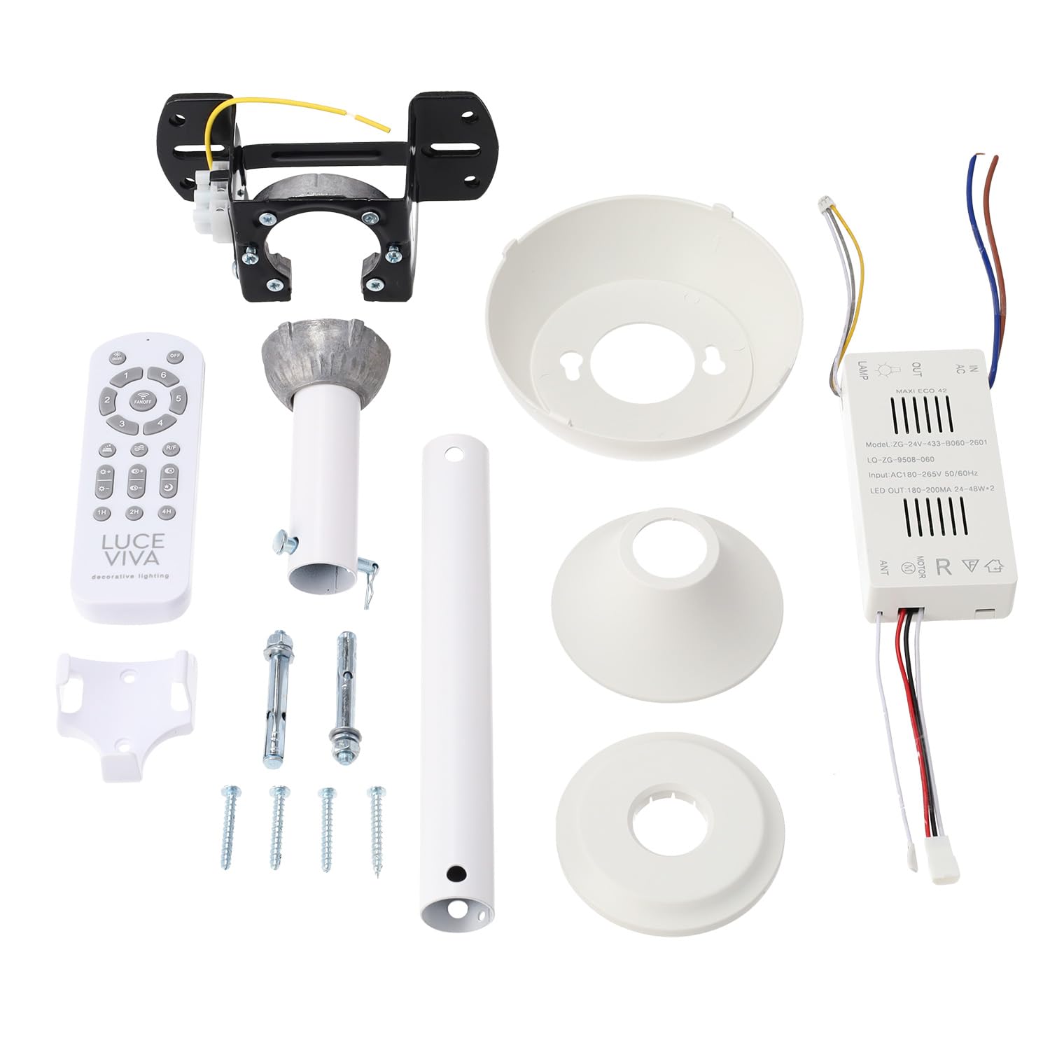 Greenice Martina Ventilador de Techo Ø 106cm | Motor DC 29.5W | 3 Aspas PC | Luz LED 48W 5040lm | CCT 3500-6500K | 6 Velocidades | Función Invierno-Verano | Mando
