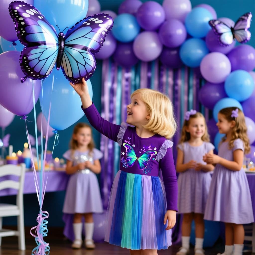 VIKITA Girls' Dresses Winter Long Sleeve Party Birthday Tulle Dresses for 3-12 Years - Image 2