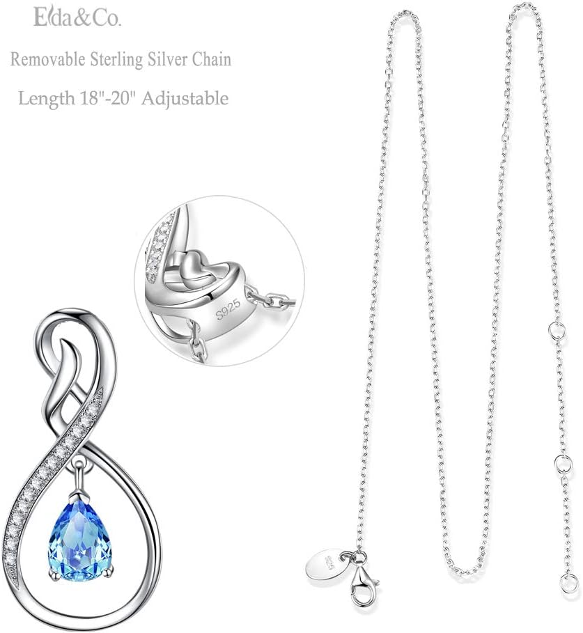 Birthday Gifts for Wife Mom Forever Love Infinity Necklace for Women August Birthstones Necklace Peridot Blue Sapphire and More Stones Jewelry Gifts for Her, 925 Sterling Silver - Image 3