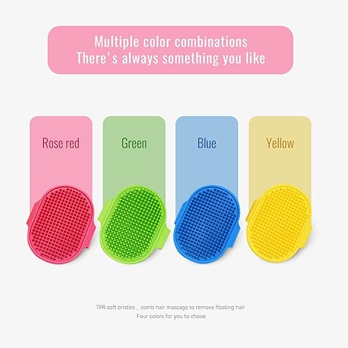 Miniatura 7 de Cepillo de baño para perros DSOE Dog shmpoo cepillo de masaje de limpieza y belleza para perros, juego de 2 piezas (cabeza de cepillo para, azul +