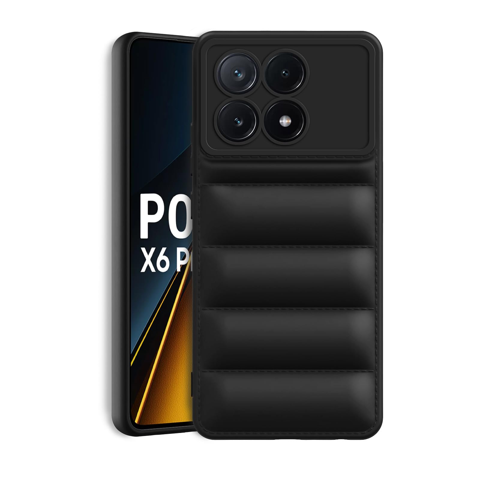 Plus Puffer Case Camera Protection Flexible Back Cover for Poco X6 Pro 5G - Black (B0DFPQ7587) Amazon Price History, Amazon Price Tracker