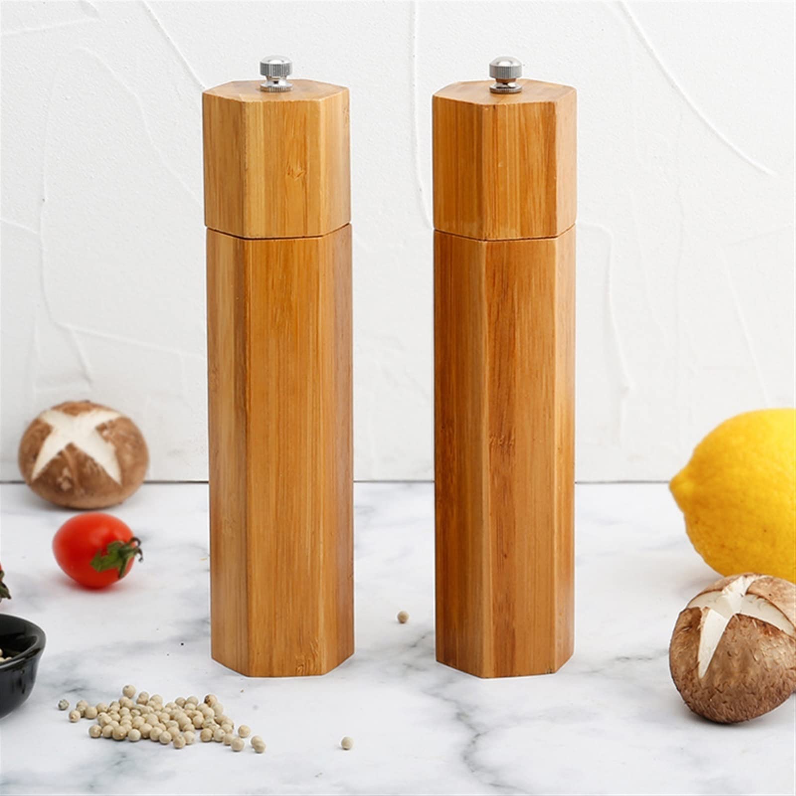 UNNS Salz-und Pfefferstreuer Eichenholz Pfeffer Gewürzmühle Mühle - Handheld -Gewürzmühlen Mühle Keramikschleife Kern Grill Werkzeuge gesetzt Gewürzmühle (Color : A)