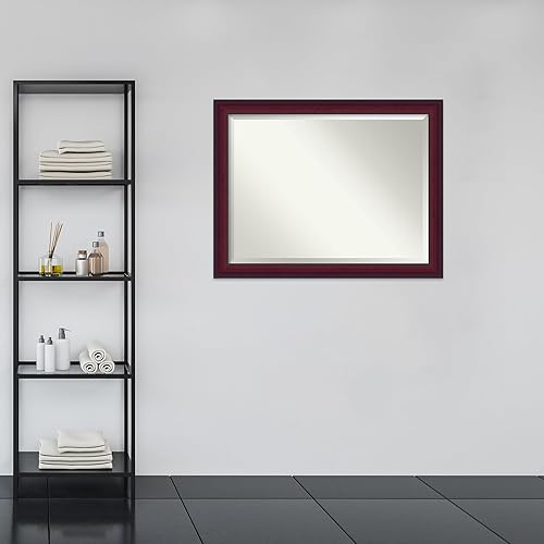 Miniatura 5 de Amanti Art Espejo de baño de madera, espejo de pared de cereza Canterbury para usar como espejo de tocador de baño sobre el fregadero (35.25 x 45.25