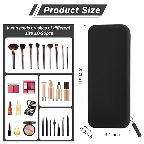 Miniatura 6 de Etercycle Soporte grande de silicona para brochas de maquillaje de viaje, bolsa de maquillaje de silicona lavable, soporte portátil para brochas de