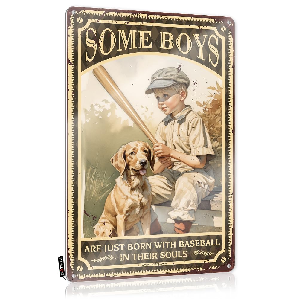 Fzfn Boys Colour Some Are Just Born With Baseball In Their Souls Ideas Americana - Cute Vintage Wall Decor Wall Art Decoration(30X40cm)