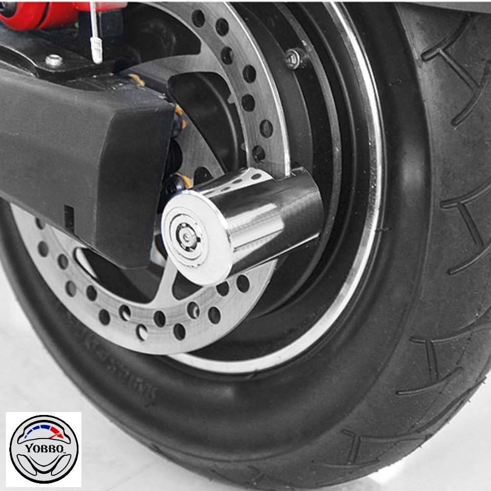 Yobbo Universal Bike Disc Brake Lock, Bicycle Anti Theft Wheel Disk Locks, Motorcycle, Anti Rust Lock Bike Locker for Two Wheeler, Bike Safety Accessories (Silver) - Image 2 thumbnail