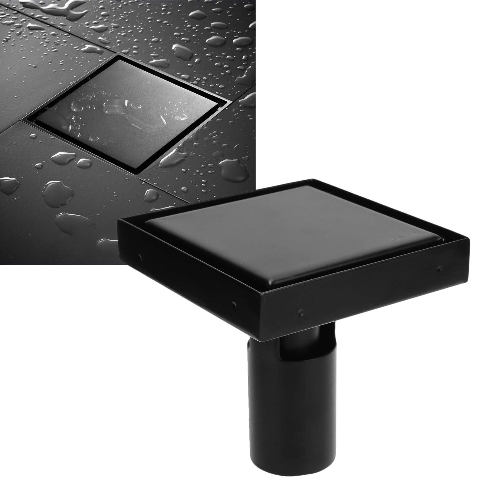 2er-Set Silikon Haarstopper Für Duschabfluss & Badewanne - Mit Saugnapf, 14,5x14,5 Cm, Verstopft Nicht (grau)