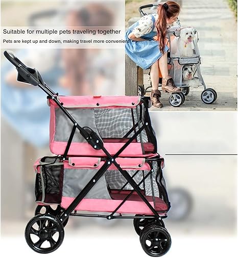 Pet Dog Wheelchair Pet Stroller, Pet Carrier, Dog cat Easy Folding