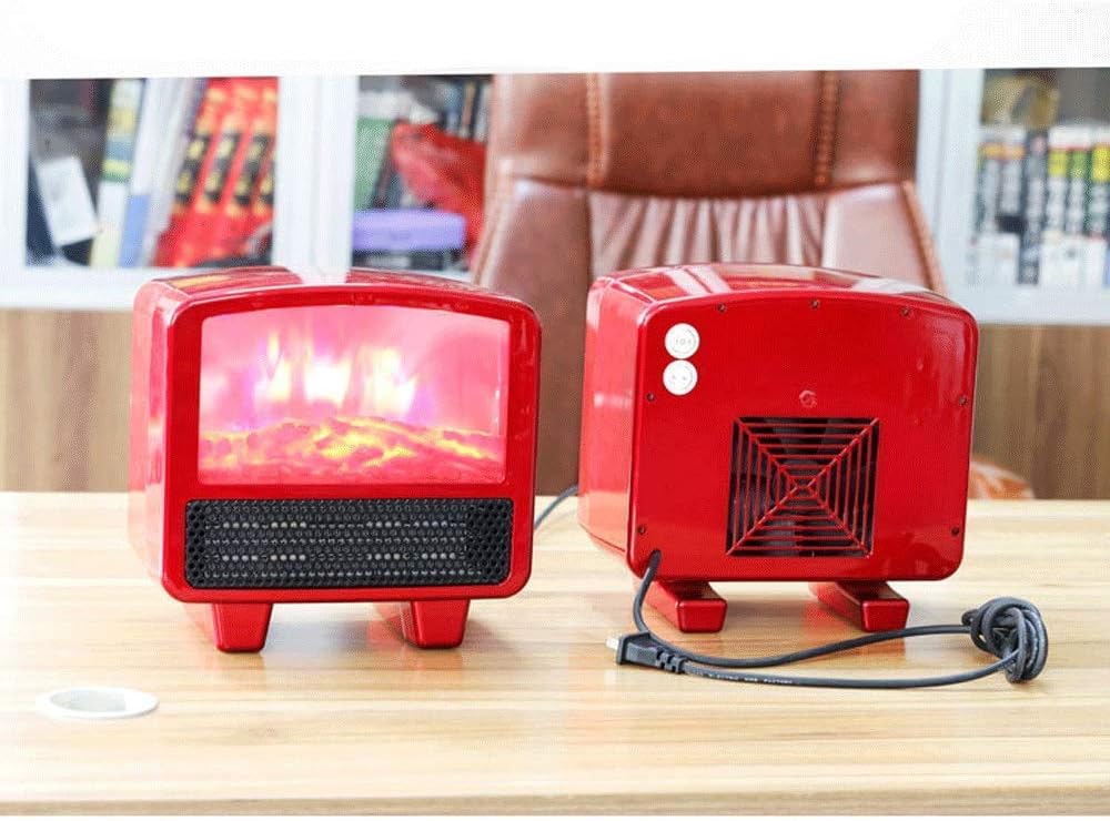 Electric Fireplace,Electric Fireplace Heater,Portable Electric Stove Heater with Realistic Log Fire Flame Effect,Electric Stove Fire Mini 900W e