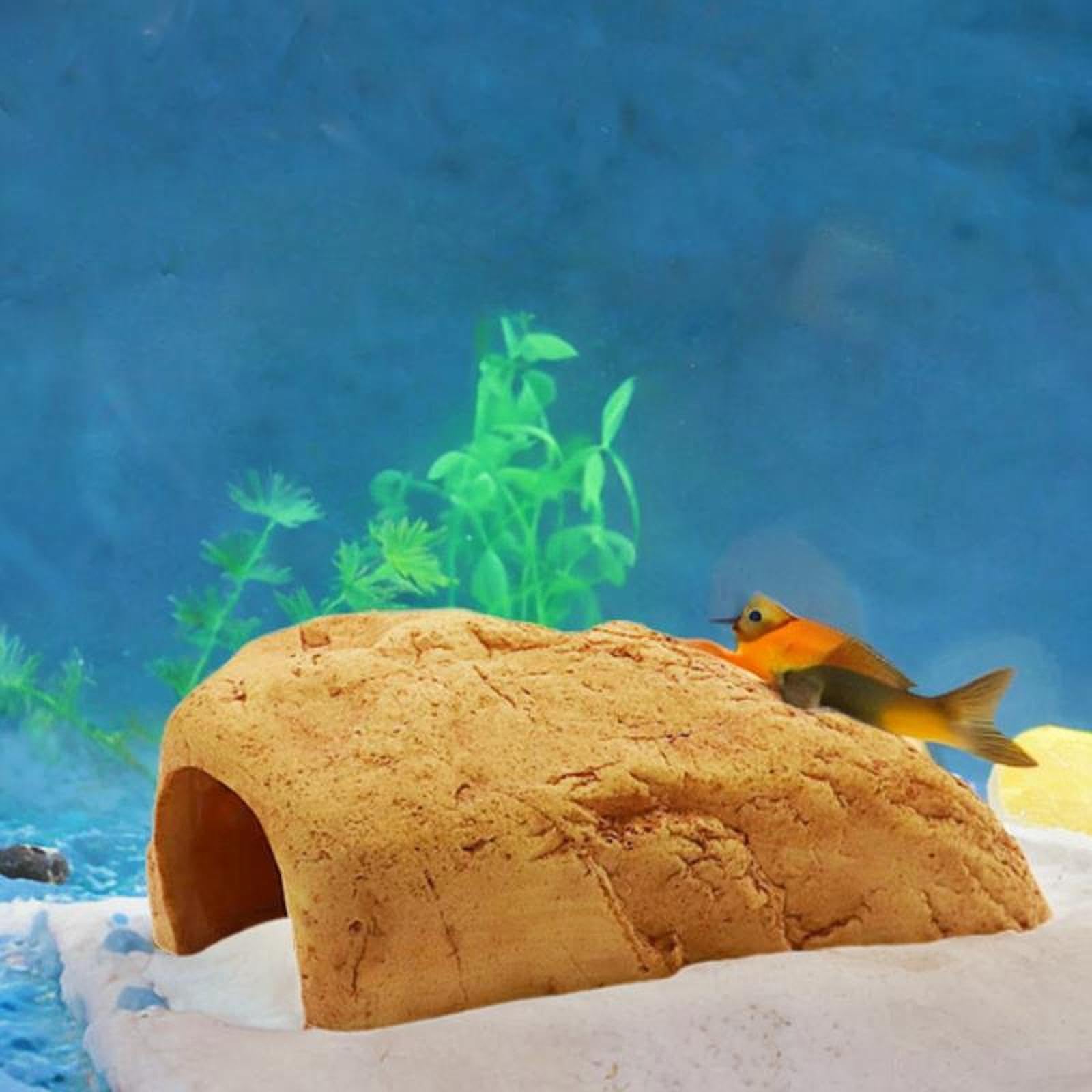 perfk Tank di Pesce Hideout Aquarium Hideaway Rock Aquarium Decorazione Ornamento del Serbatoio di Pesce per Tartarughe Piccoli Pesci Betta Piccole