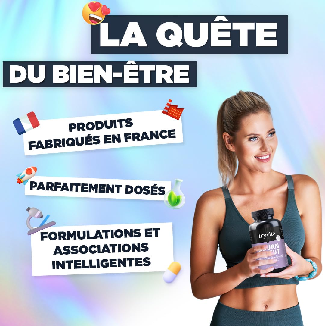 TRYVITE | Formule Silhouette, Satiété & Gestion des Portions | Café Vert, Cola, Artichaut & Nopal | 90 Gélules | Fabriqué en France