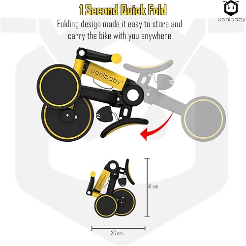 Miniatura 5 de Triciclo 4 en 1 para niños con mango de empuje para padres, triciclo para niños pequeños, bicicleta de equilibrio para niños, bicicleta de empuje