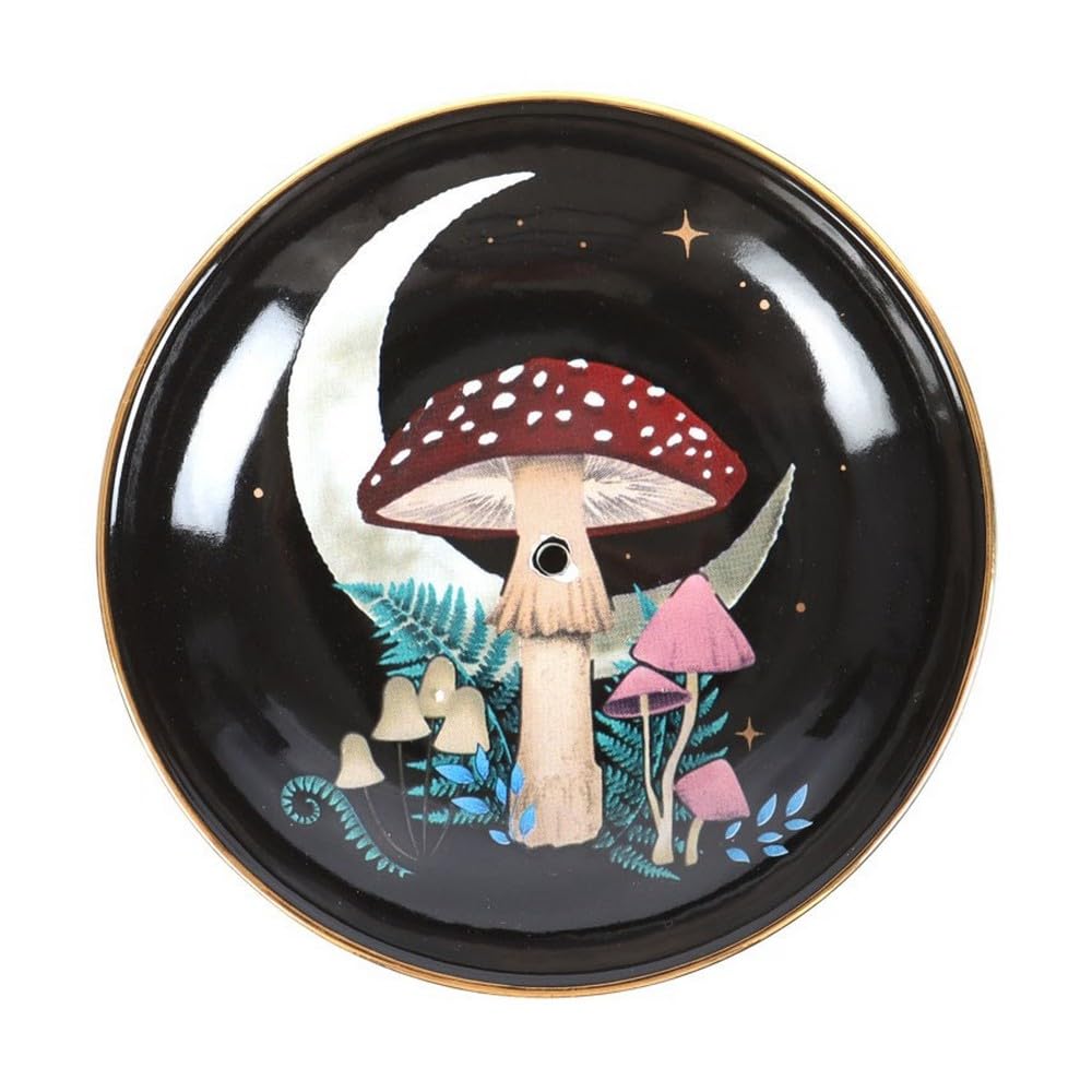 Something Different Wholesale Black Forest Mushroom Ceramic Incense Plate