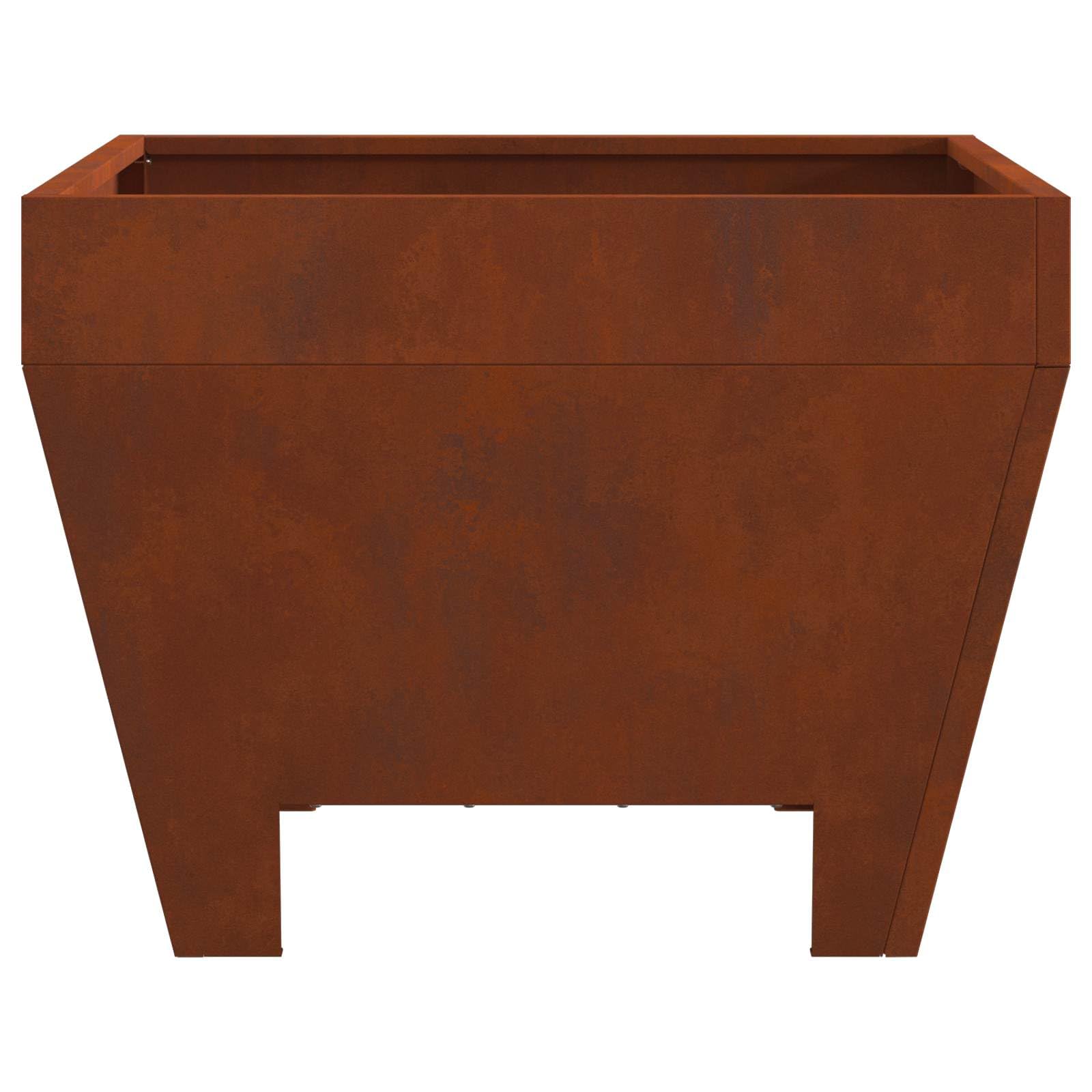 Brasero marrón de acero resistente a la intemperie, 50 x 50 x 38 cm, portátil e inoxidable para jardín, terraza, exterior, resistente al calor hasta 600 ℃, ideal para un calor acogedor y un
