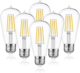 Sponsored Ad - Jslinter 6-Pack ST58 LED Edison Bulbs Dimmable,60W Equivalent Vintage Squirrel Cage Filament Bulb,E26 Mediu...