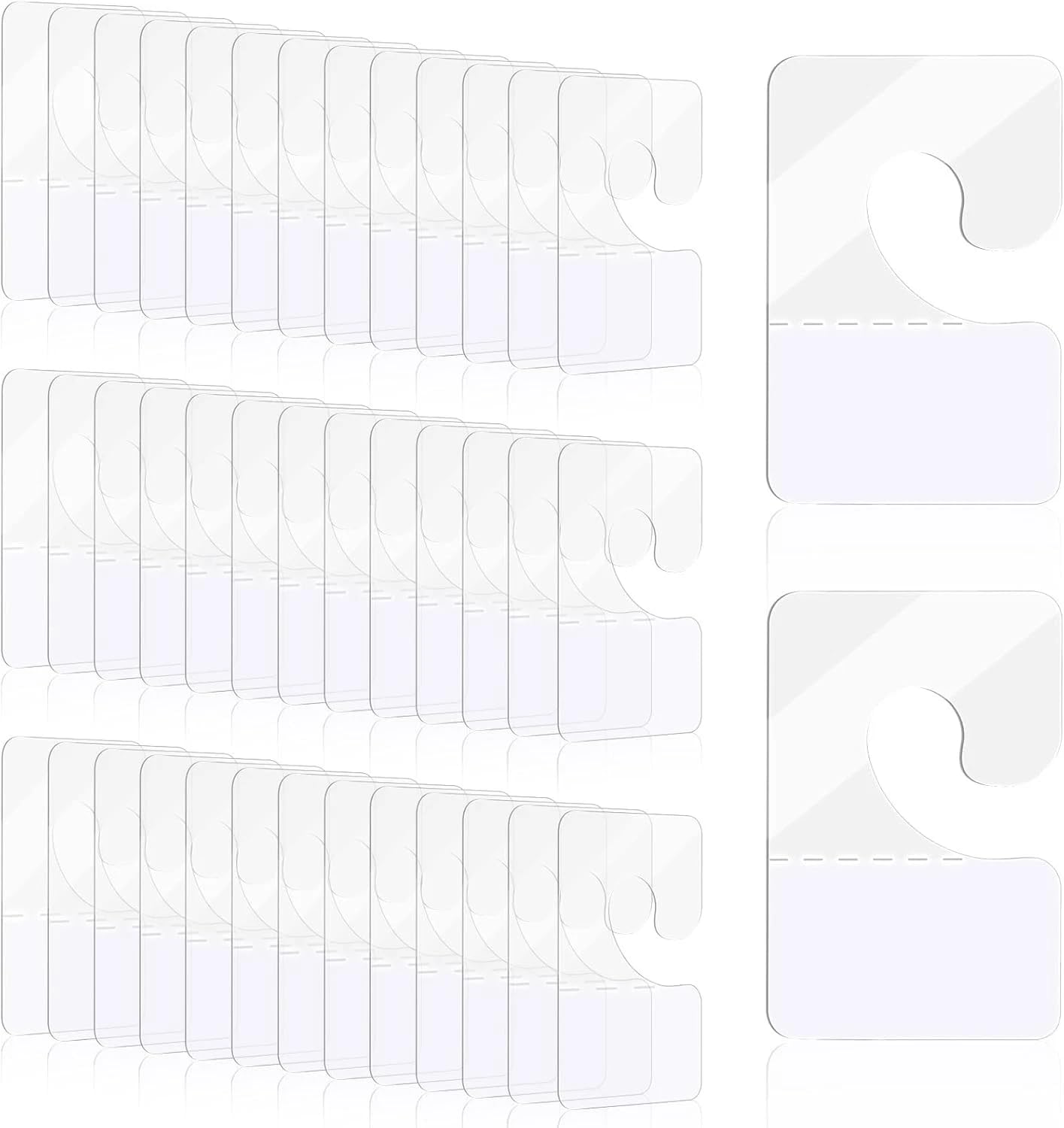 Sndperiexam 200Pcs Clear Self-Adhesive Hanging Tabs, Heavy Duty Foldable Storage Hooks, Hang Tags for Retail Display in Business Shops, Offices, Home