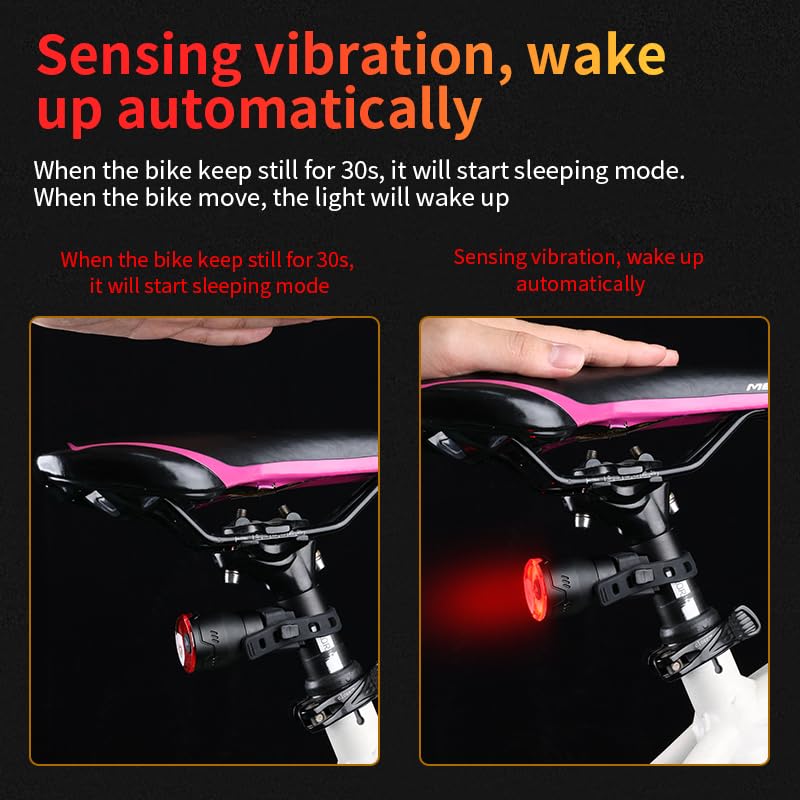 Feu Arrière De Vélo Intelligent A07 - VBESTLIFE - 16LED En Surbrillance