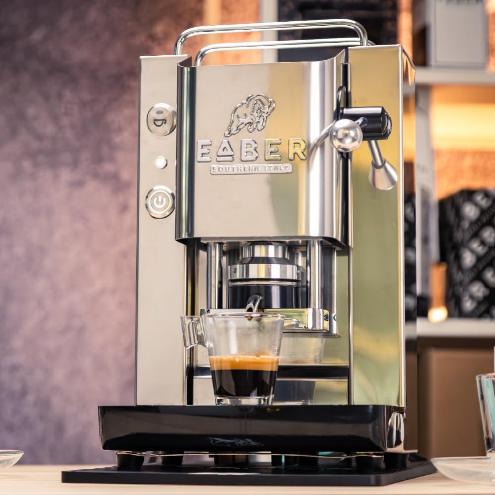 FABER COFFEE MACHINES | Pro 3.0 Inox | Macchina Caffè ESE 44mm in Acciaio con Elettrovalvola, Portacialda Estraibile e Tanica in vetro (Glossy)