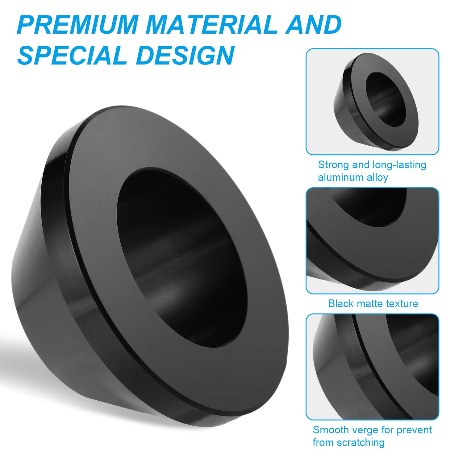 NQEUEPN Cono di Centraggio per Smontagomme Manuale, per Montante 42,42 mm Diametro Equilibratrice Nera Cono Centraggio per Pneumatici in Lega di Alluminio per Smontagomme Hunter SUV per Auto Camion