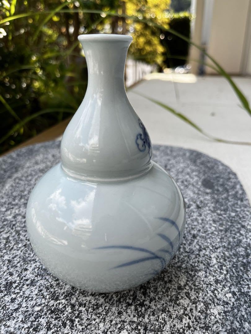 Amazon.co.jp: 韓国の人間国宝 安藤五作 花瓶 木製台座付 焚川窯