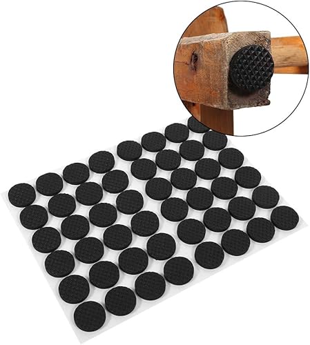 Miniatura 3 de 48 almohadillas de goma para muebles, protectores de muebles para armarios, autoadhesivos, almohadillas de silla, protección del suelo, color negro