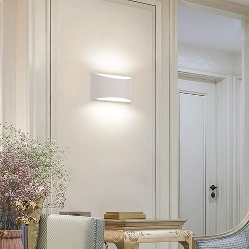 Miniatura 3 de Aipsun Aplique de pared LED moderno de aluminio para interiores, con cableado, juego de 2 luces de montaje en pared arriba y abajo, para sala de