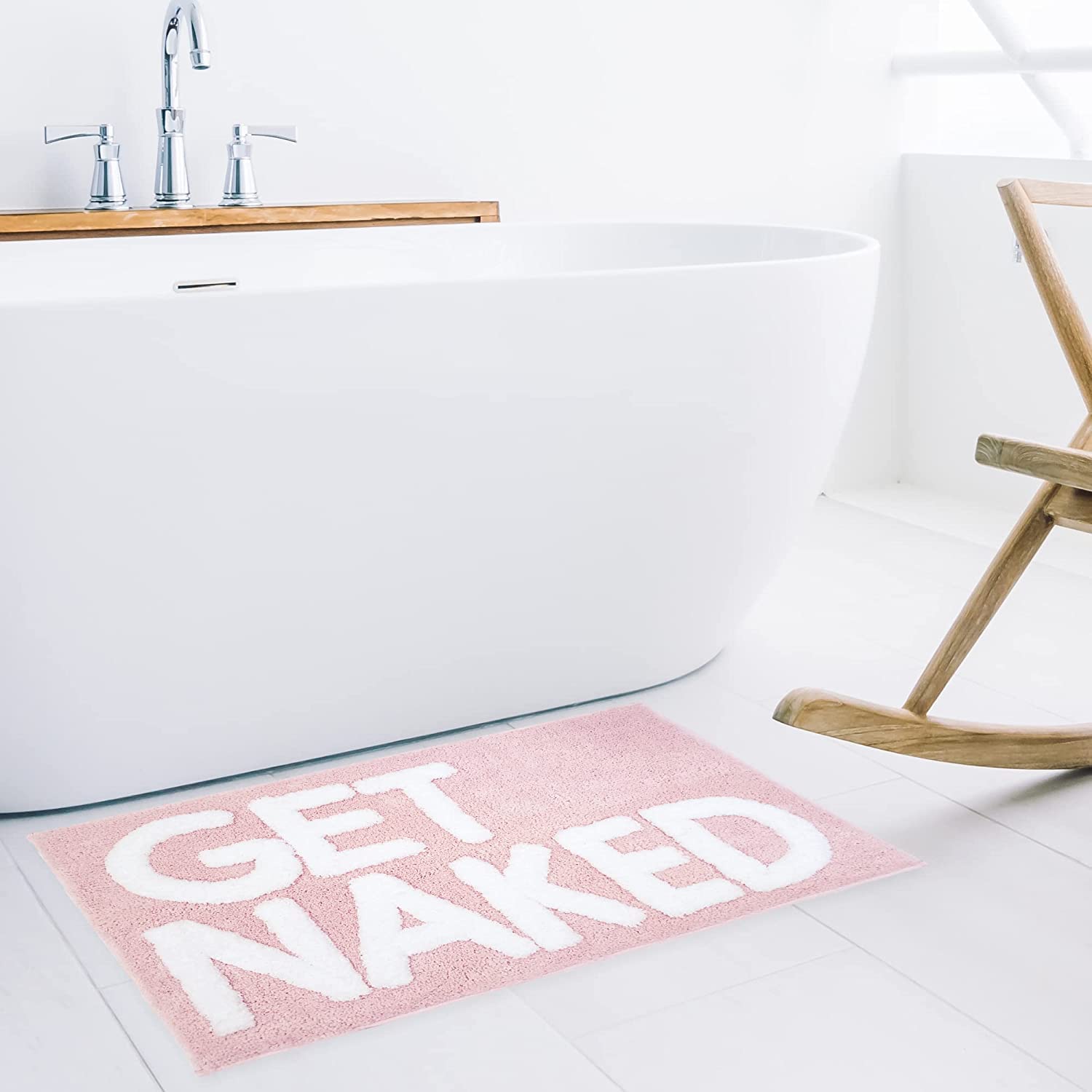 VividBare | Regenboog Get Naked Badmat - Zacht, absorberend antislip