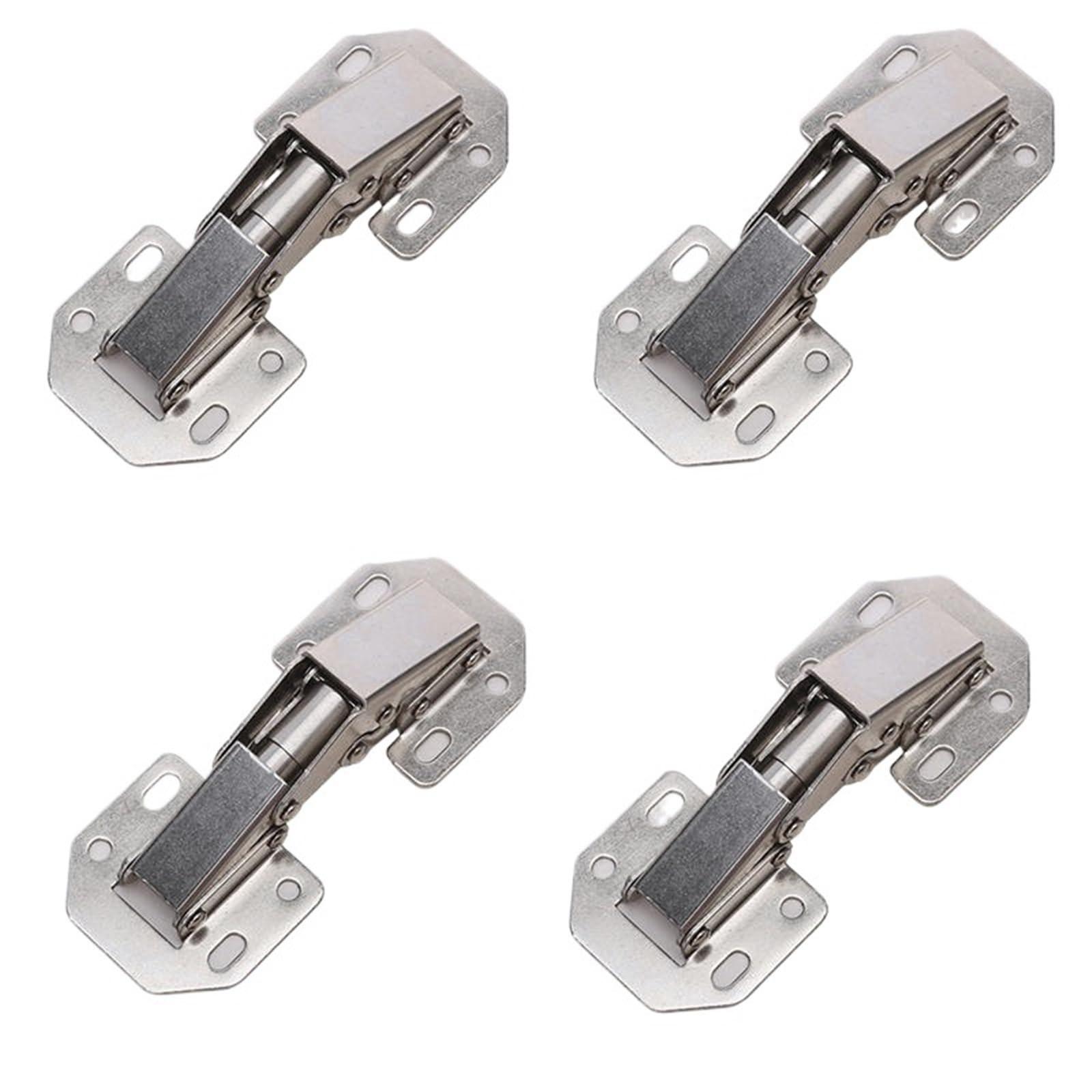 Dclbaigfsy 3-Inch Hole-Free X4 4/10Pcs 90 Degree Steel Cabinet Hinges No-Drilling Holehydraulic Buffer Hinge Cupboard Furniture Hardware(3-Inch Hole-Free X4)