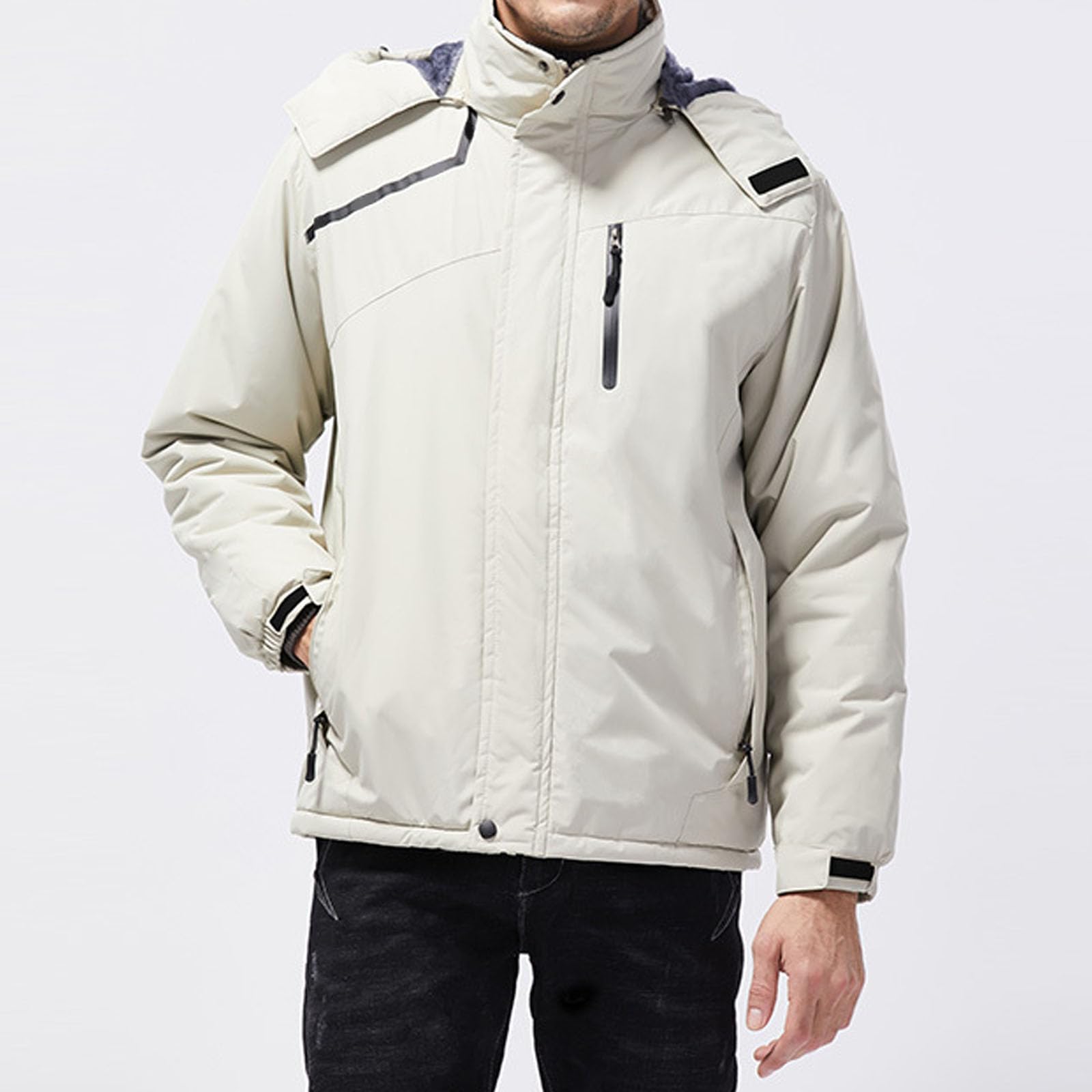 Abrigo de invierno para hombre, aislado, impermeable, cálido, para nieve, trabajo, montaña, cortavientos, con capucha, para esquí, lluvia