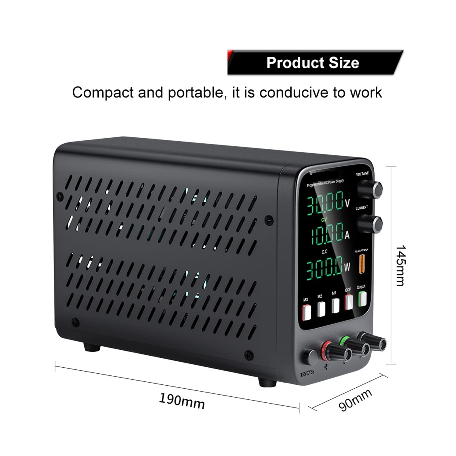 Fuente de alimentación de CC ajustable 30V 10A Función de memoria programable de laboratorio Interruptor regulador de voltaje de fuente de alimentación de banco(30V 5A)