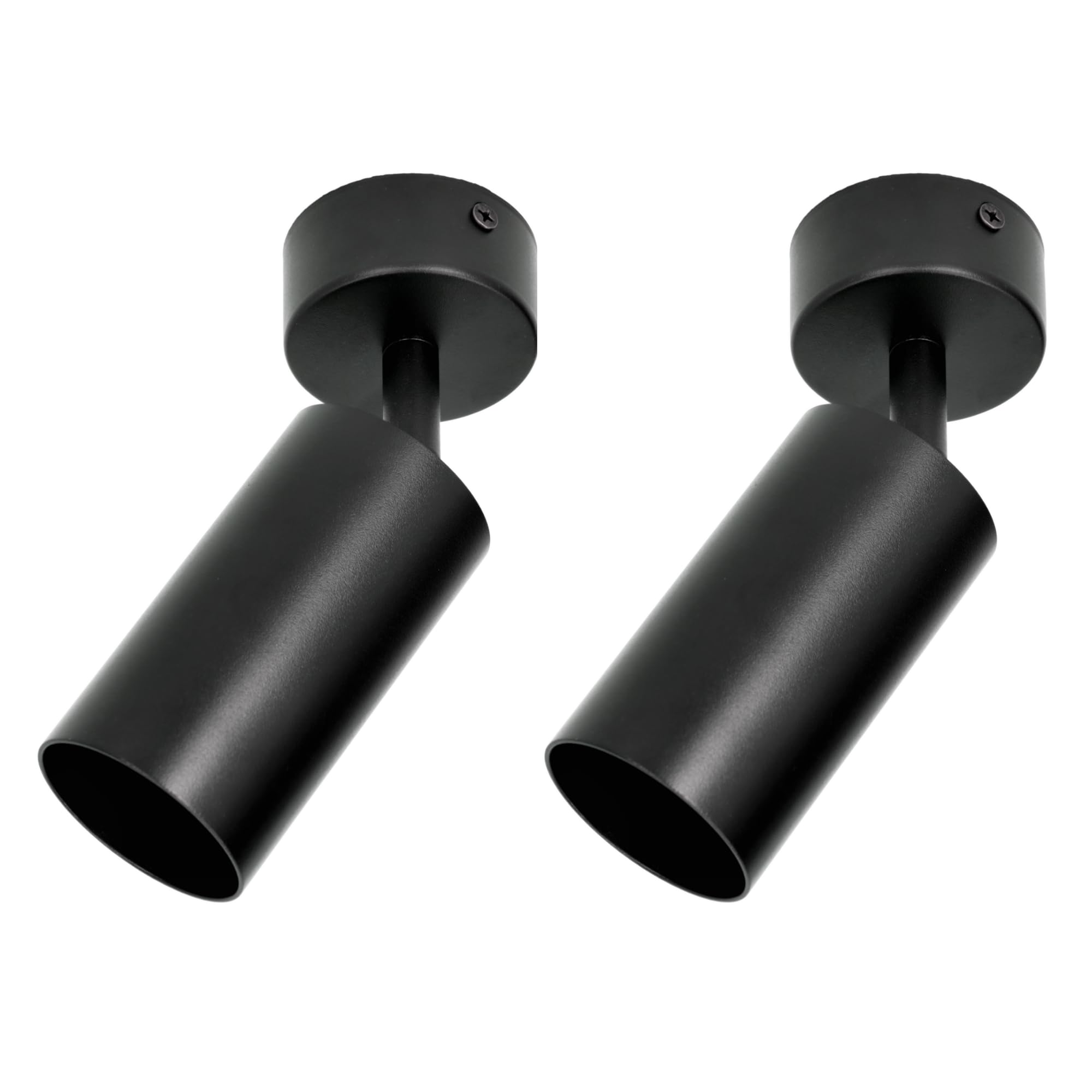 Jandei - Pack x2 Aplique Foco Giratorio y Ajustable para Techo o Pared. Orientable Perfecto para Cocina, Dormitorio, Sala...Bombilla GU10 No Incluida. (Negro)