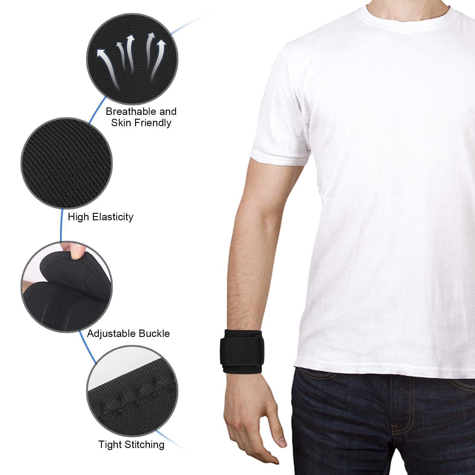 Yasdyri Wrist Brace Compression for Women and Men Adjustable Wrist Supports for Tendonitis Arthritis, Carpal Tunnel - Image 3