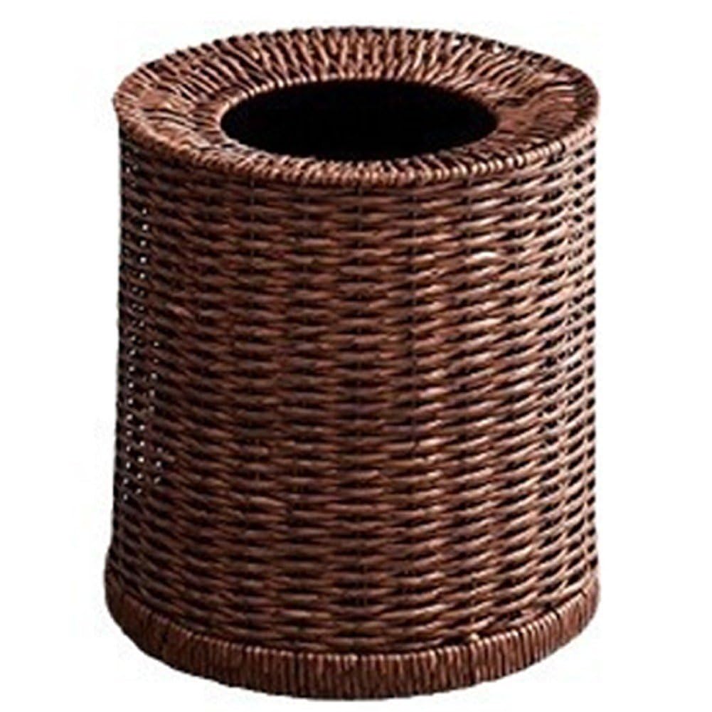 Corbeille à papier vintage en plastique effet rotin pour salle de bain
