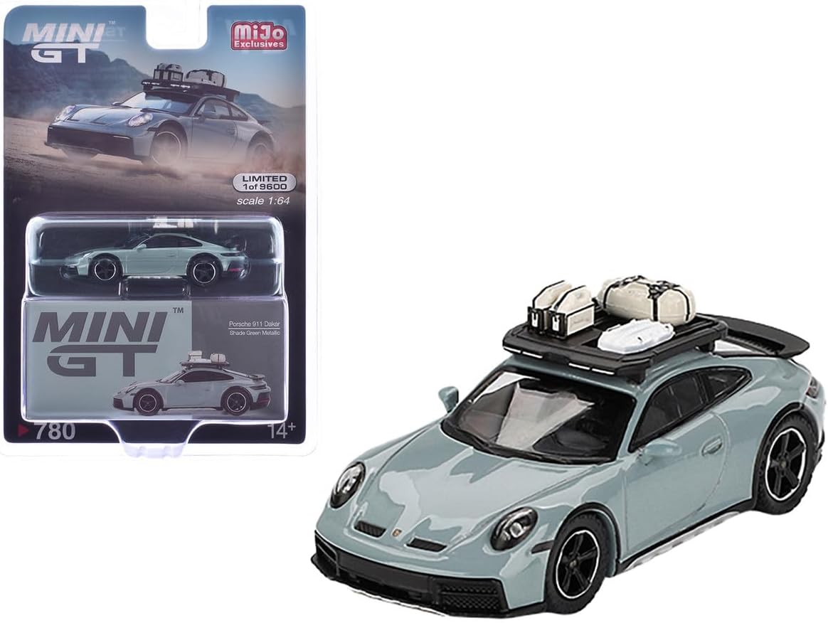 1:64 Diecast Model Car Compatible with Mini GT Porsche 911 Dakar Shade Green Metallic Limited Edition MGT00780