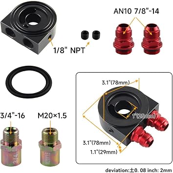 30 Row Bolt On Oil Cooler Kit for Nissan 03-08 350z Fairlady 09-17 370Z BK