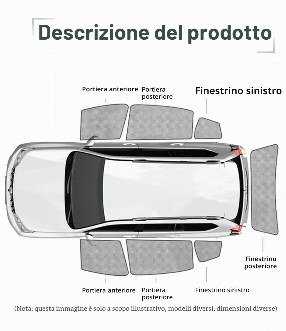 Tendine Parasole Auto Bambini Tenda Parasole per Polo 6R Hatchback MK5 2009-2017 Protezione UV e Privacy Tende Magnetica Finestrini Laterali Posteriore Accessori,7pcs