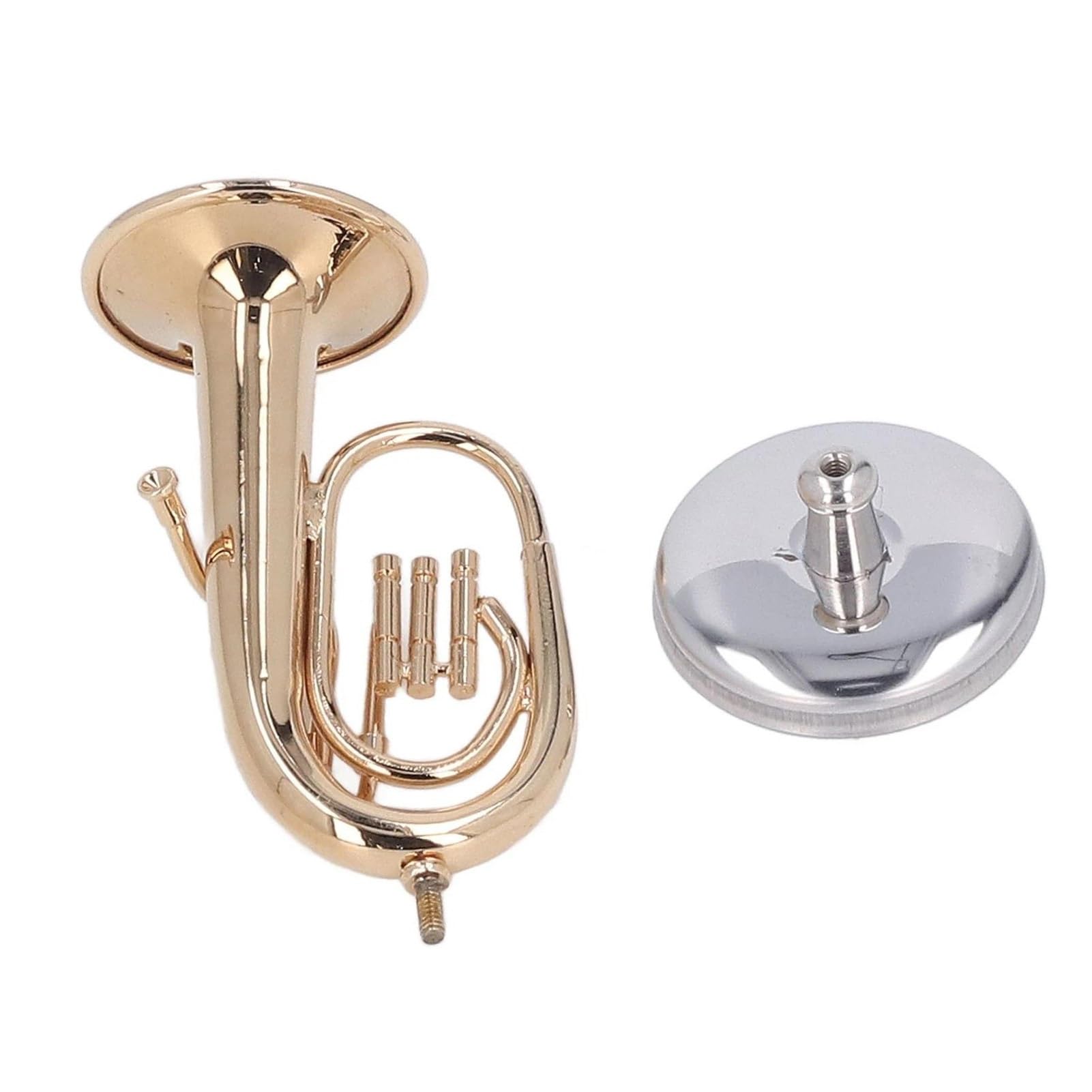 Ozdoby na instrumenty muzyczne Miniaturowy instrument muzyczny typu tuba ozdoby z mosiądzu pozłacane z podstawą