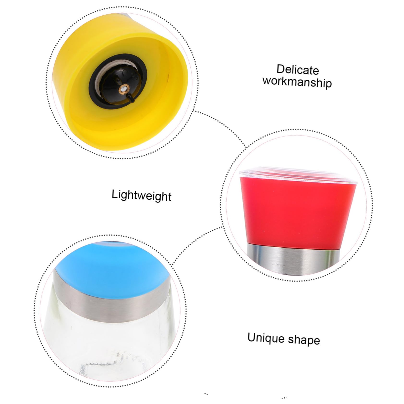 Unomor 4pcs Hand Grinder Salt Pepper Shakers Pepper Mill Mechanism Manual Coffee Grinder Seasoning Grinding Tools Home Pepper Shaker Salt Grinder Pepper Grinder Home Spices Grinder Pi Li