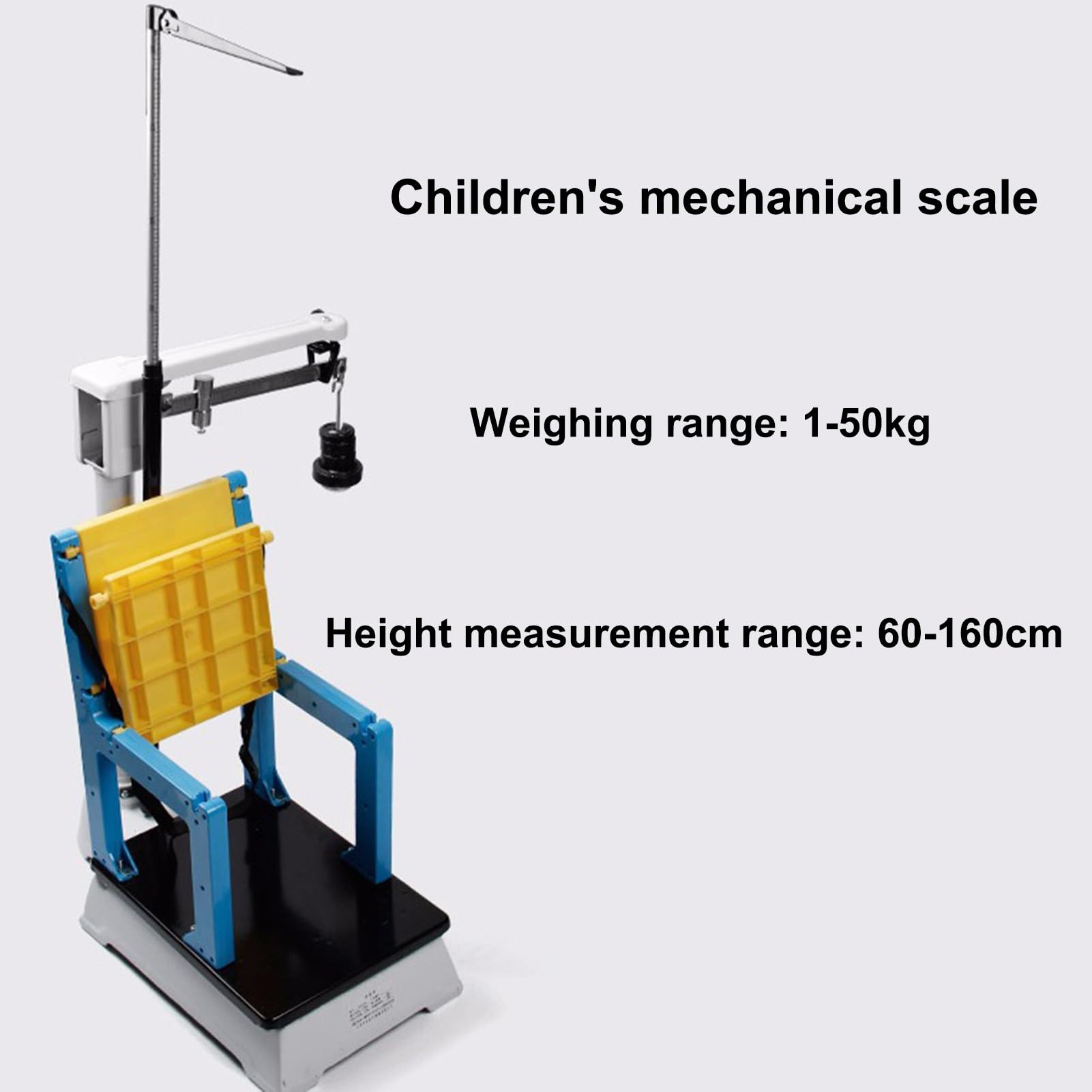 Mechanische Personenwaage, Kinderwaage mit hohem Gewicht, 50 kg/160 cm, geeignet für Schulen, Fitnessstudios, Zentren für körperliche Untersuchungen, mit Höhenstangen, abnehmbaren Stühlen