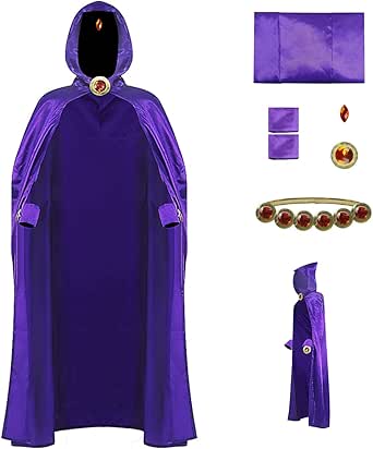 Cintura Cosplay Raven (Teen Titans) Regolabile Con Catena E Pietre Rosse: Il Dettaglio Perfetto Per Il Tuo Costume!