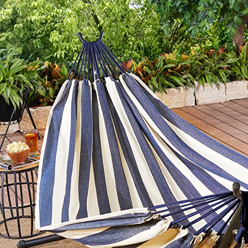 Anyoo Garden Cotton Hammock Comfortable Fabric Hammock With Tree Straps For Hanging Durable Hammock Up To 450Lbs Portable Hammock With Travel Bag,Perfect For Camping Outdoor/Indoor Patio Backyard #TOP5