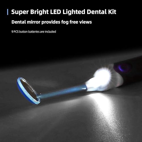 Miniatura 5 de Herramienta quitamanchas de dientes, kit de limpieza para el cuidado bucal con luz LED para dentista, limpieza bucal familiar, raspador dental