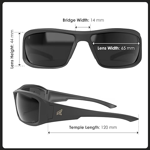 Miniatura 5 de EDGE Brazeau Safety Glasses, Polarized Lenses, Non-Slip, ImpactScratch Resistant, 99.9% UV Protect, ANSI Z87 Rated (Black Frame, Smoke Vapor Shield)