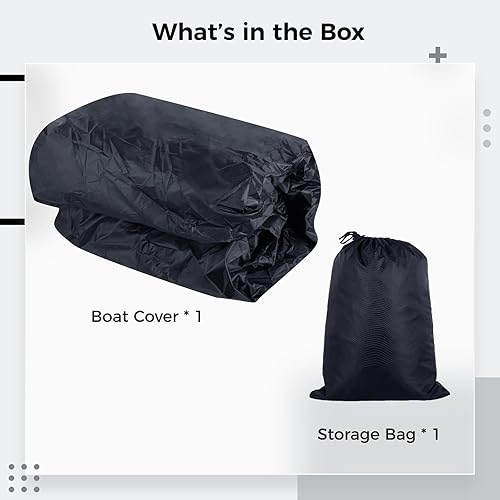 Miniatura 7 de Funda para Barco, Funda para Barco de Amarre y Remolque para Todo Clima para Lanchas Runabout con Casco en V, Motores Fuera de Borda y Barcos Bass
