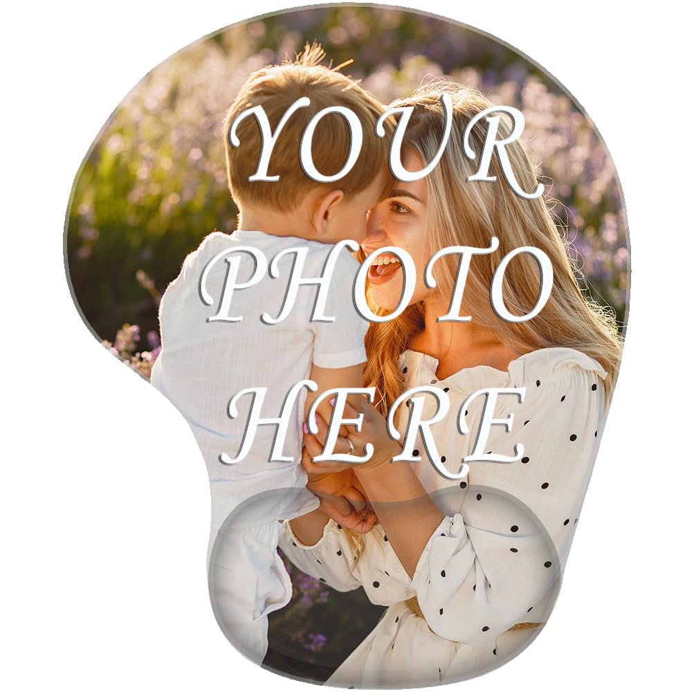 Custom Mouse Pad with Wrist Support, Personalized Ergonomic Mouse Pad with Wrist Rest, Mousepad for Computer, Laptop, Office,Non-Slip Rubber Base