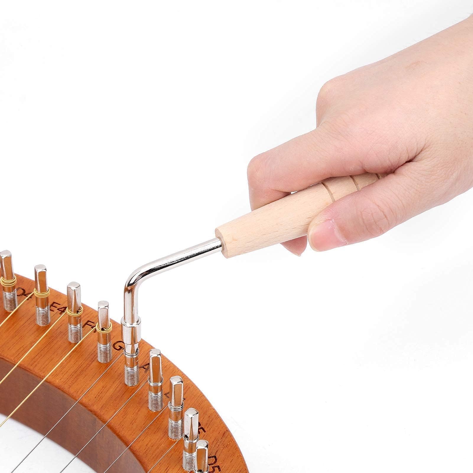 Arpa portátil 16 cuerdas pequeño arpa caoba Okoman madera instrumento musical principiante -16
