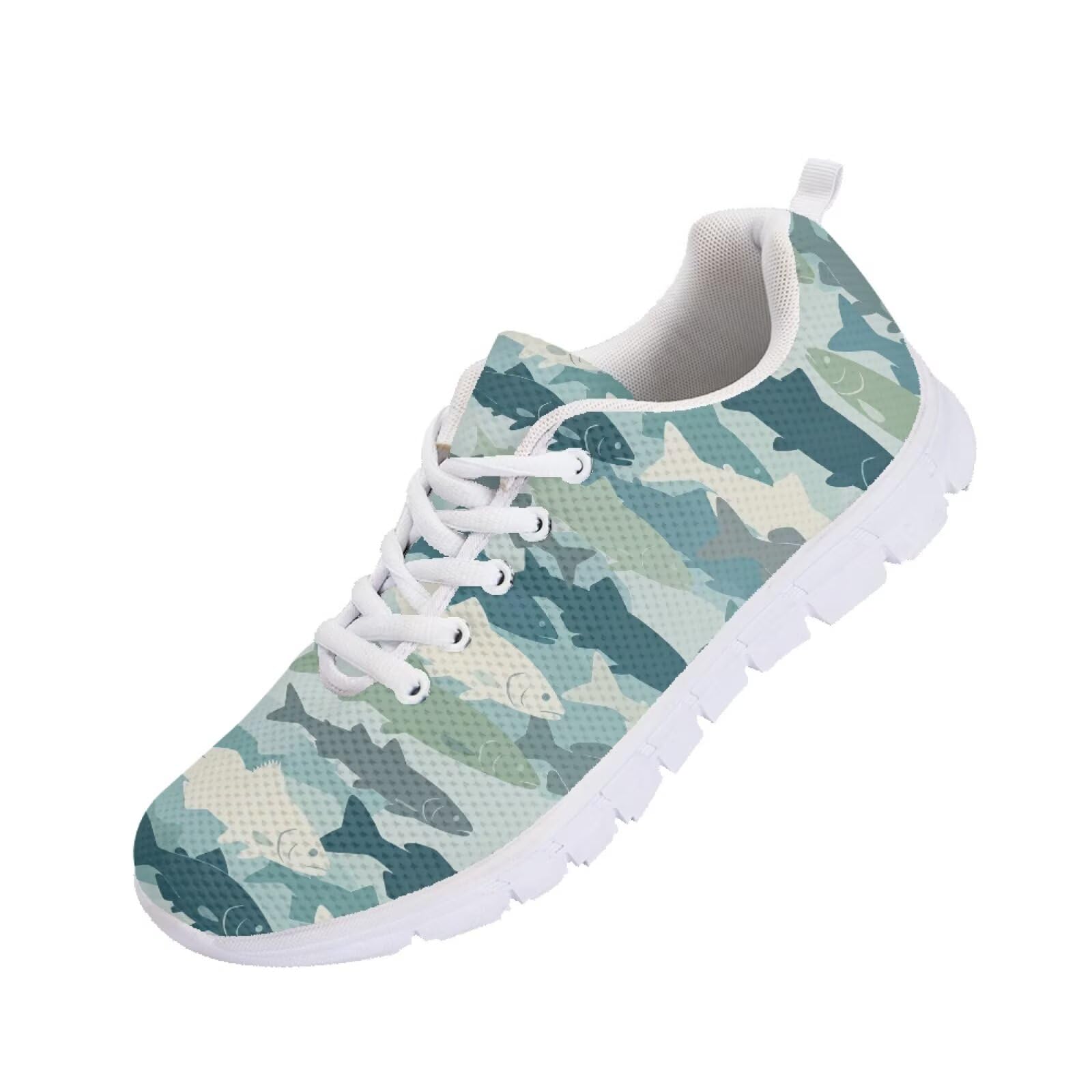 Women's Tennis Shoes Lace Up Lightweight Walking Sneaker White Sole