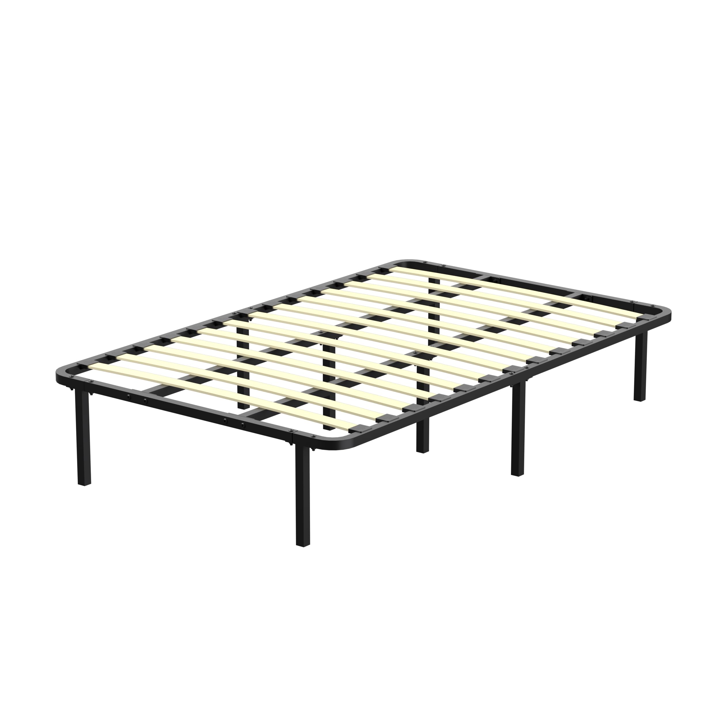 TEENO Somier de 120 x 190 cm – Estructura reforzada 1 × 13 con doble tubo central, 8 patas de acero, madera de álamo ultrarresistente, ortopédico, montaje sin herramientas